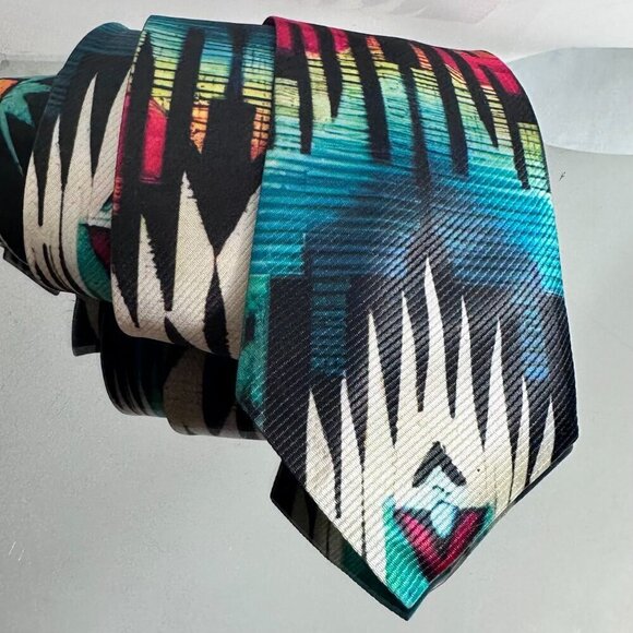 Tribal Aztec Tie Cowboy Designer Menswear Necktie Wigwam Western Southwestern - Picture 5 of 8